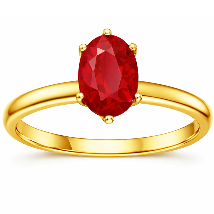 1 Ct. Oval Orange Spessartite Garnet Prong 22k Gold Solitaire Ring by Fine Color Jewels