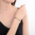 Five Stone Multi Color Tennis Bracelet by Fine Color Jewels