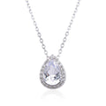White Topaz Teardrop Necklace by Fine Color Jewels