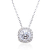 White Topaz Halo Necklace