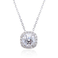 White Topaz Halo Necklace by Fine Color Jewels