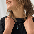 Blue Topaz Treble Clef Music Necklace by Fine Color Jewels