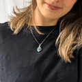 Blue Topaz Treble Clef Music Necklace by Fine Color Jewels