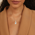 Blue Topaz Treble Clef Music Necklace by Fine Color Jewels