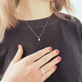 Round White Topaz Prong Sterling Silver Three Stone Ring by Fine Color Jewels