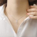 White Topaz Encrusted Pendant Necklace by Fine Color Jewels