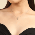 Pink Moissanite Solitiare Necklace by Fine Color Jewels
