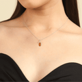 Natural Citrine Pendant Necklace by Fine Color Jewels