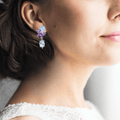 Blue Topaz and Amethyst Statement Earrings by Fine Color Jewels
