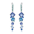 Mystic Quartz and Blue Topaz Drop Earrings by Fine Color Jewels