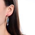 Mystic Quartz and Blue Topaz Drop Earrings by Fine Color Jewels