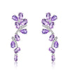 Natural Amethyst Leaf Dangling Earrings