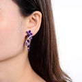 Natural Amethyst Leaf Dangling Earrings by Fine Color Jewels