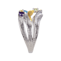 Multi Color Gold-Plated Statement Ring by Fine Color Jewels