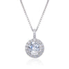 White Topaz Silver Halo Necklace