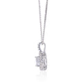 White Topaz Silver Halo Necklace by Fine Color Jewels