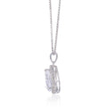 White Topaz Wide Teardrop Necklace by Fine Color Jewels