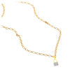 Cluster Padlock White Sapphire Charm Pendant Only by Fine Color Jewels