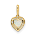 14k Yellow Gold Lab Created Opal Heart Pendant by Fine Color Jewels
