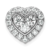 Lab Grown Diamond Halo Heart Chain Slide Pendant 14k Gold