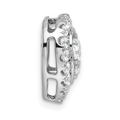 Lab Grown Diamond Halo Heart Chain Slide Pendant 14k Gold by Fine Color Jewels