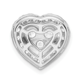 Lab Grown Diamond Halo Heart Chain Slide Pendant 14k Gold by Fine Color Jewels