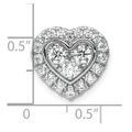 Lab Grown Diamond Halo Heart Chain Slide Pendant 14k Gold by Fine Color Jewels