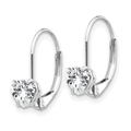 14k Gold Heart Gemstone Leverback Earrings by Fine Color Jewels