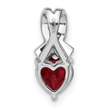 Sterling Silver Gemstones and Diamond Heart Pendant by Fine Color Jewels