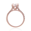 White Topaz Pave Engagement Ring in Rose Gold by Fine Color Jewels