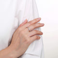 White Topaz Baguette Eternity Ring by Fine Color Jewels
