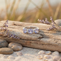 Aquamarine Three Stone Ring by Fine Color Jewels