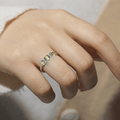 1.8 Ct Round Olive Green Peridot Prong Silver Three Stone Ring by Fine Color Jewels