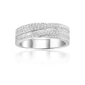 White Topaz Twisted Band Engagement Ring by Fine Color Jewels