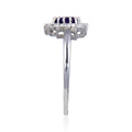 1.01 Ct Heart Purple Amethyst and White Topaz Prong Silver Halo Engagement Ring by Fine Color Jewels