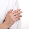 White Topaz Chunky Baguette Ring by Fine Color Jewels