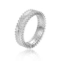 White Topaz Slanted Baguette Ring by Fine Color Jewels