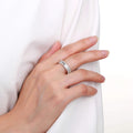 White Topaz Slanted Baguette Ring by Fine Color Jewels