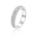 White Topaz Encrusted Baguette Ring by Fine Color Jewels