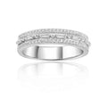 White Topaz Encrusted Baguette Ring by Fine Color Jewels