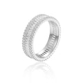 White Topaz Vertical Chunky Baguette Ring by Fine Color Jewels