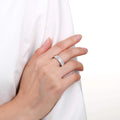 White Topaz Vertical Chunky Baguette Ring by Fine Color Jewels