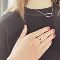 Sapphire Oval Bar Necklace by Fine Color Jewels