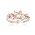 0.67 Ct Round White Sapphire Prong Silver Cluster Ring by Fine Color Jewels