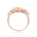 0.67 Ct Round White Sapphire Prong Silver Cluster Ring by Fine Color Jewels