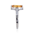 1.24 Ct Marquise Yellow Citrine and White Topaz Prong Silver Engagement Ring by Fine Color Jewels