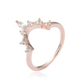 0.33 Ct Marquise White Sapphire Prong Silver Starburst Tiara Ring by Fine Color Jewels