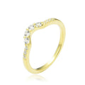 White Sapphire Curved Stackable Ring by Fine Color Jewels