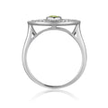 1.3 Ct Round Green Peridot Bezel Silver Evil Eye Ring by Fine Color Jewels