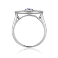 1.3 Ct Round Purple Amethyst Bezel Silver Evil Eye Ring by Fine Color Jewels